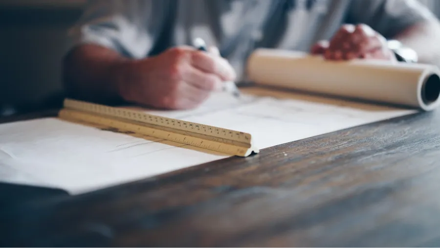 a person writing on a piece of paper